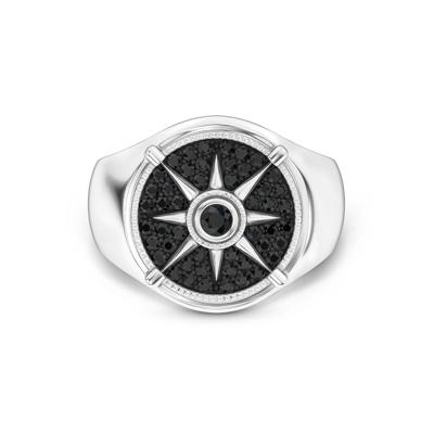 Men's Black Diamond Ring in Sterling Silver (5/8 ct. tw.)