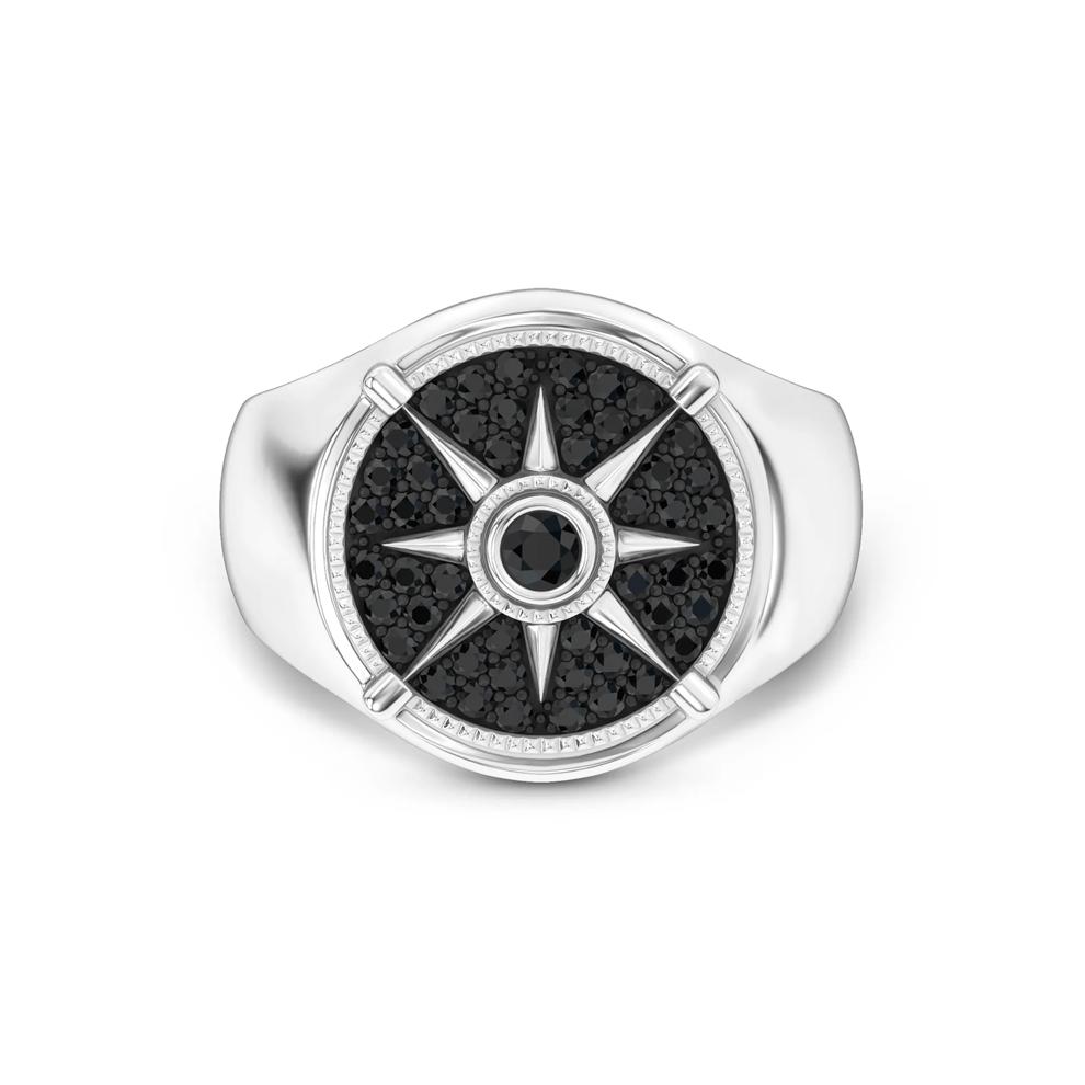 Men's Black Diamond Ring in Sterling Silver (5/8 ct. tw.) – Image 1 of 4