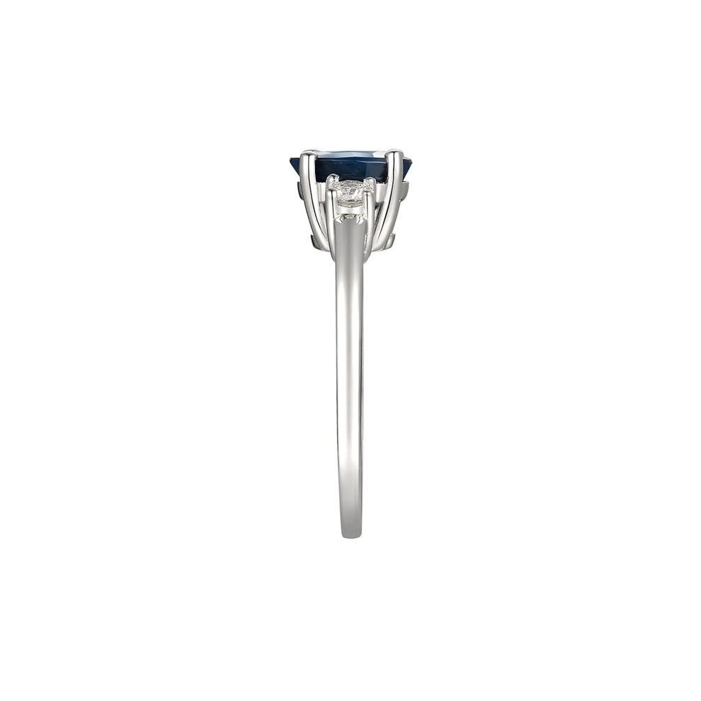 Sapphire &amp; Diamond Ring in 14K White Gold (1/5 ct. tw.) – Image 3 of 3