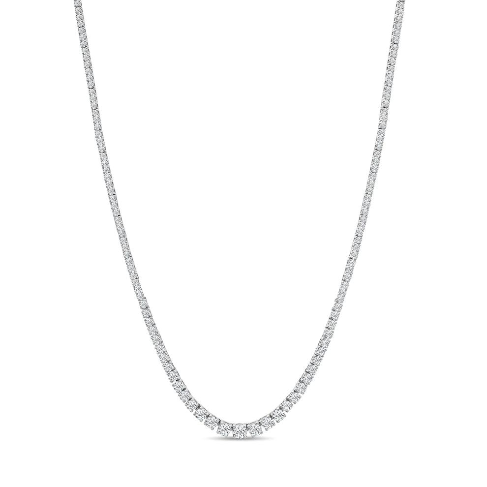 Diamond Graduated Riviera Tennis Necklace in 10K White Gold (5 ct. tw.) – Image 1 of 4