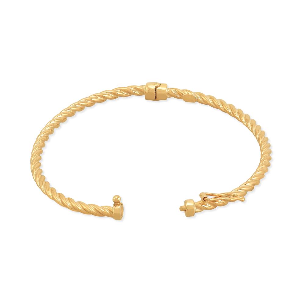 Polished Rope Bangle Bracelet in 14K Yellow Gold – Image 2 of 2