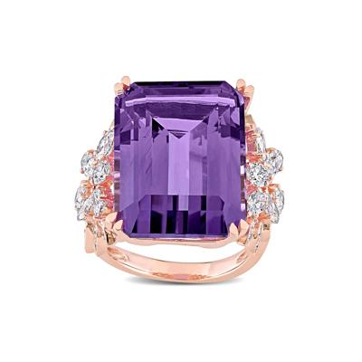 Amethyst and Diamond Ring in 14K Rose Gold (1 3/4 ct. tw.)
