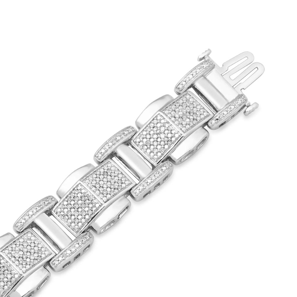 Men's Diamond Bracelet in Sterling Silver (1 ct. tw.) – Image 2 of 3