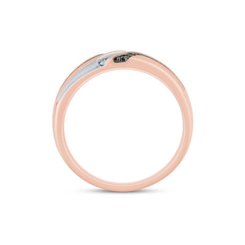 Men&#39;s Brown and White Diamond Ring in 10K Rose Gold &#40;1/4 ct. tw.&#41; – Image 2 of 3