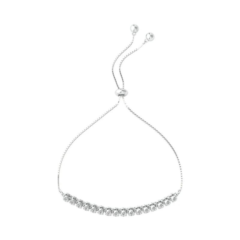 1/4 ct. tw. Diamond Bolo Bracelet in 10K White Gold – Image 2 of 2