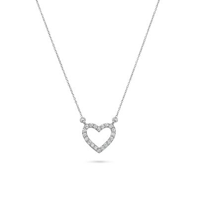 Diamond Heart Pendant Necklace in 14K White Gold (1/5 ct. tw.)