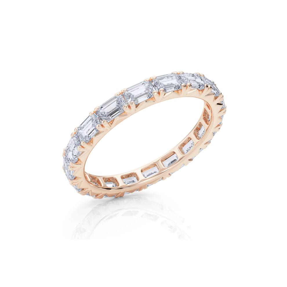 Emerald-Cut Diamond Eternity Band in 14K Rose Gold (2 1/7 ct. tw.) – Image 3 of 4