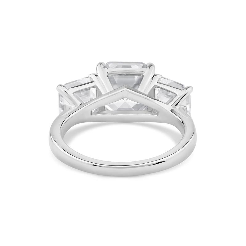 Lab Grown Diamond Asscher-Cut Three Stone Engagement Ring in Platinum &#40;7 ct. tw.&#41; – Image 4 of 4