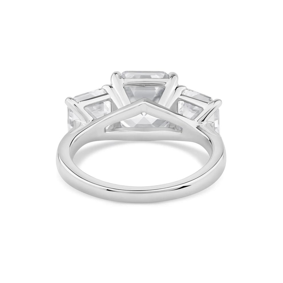 Lab Grown Diamond Asscher-Cut Three Stone Engagement Ring in Platinum (7 ct. tw.) – Image 4 of 4