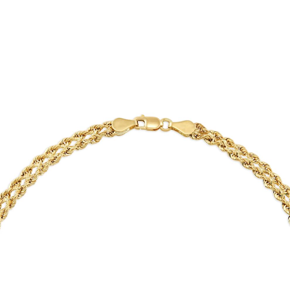 Ultra Lightweight Double Row Rope Chain in 10K Yellow Gold, 2.4mm, 18" – Image 4 of 4