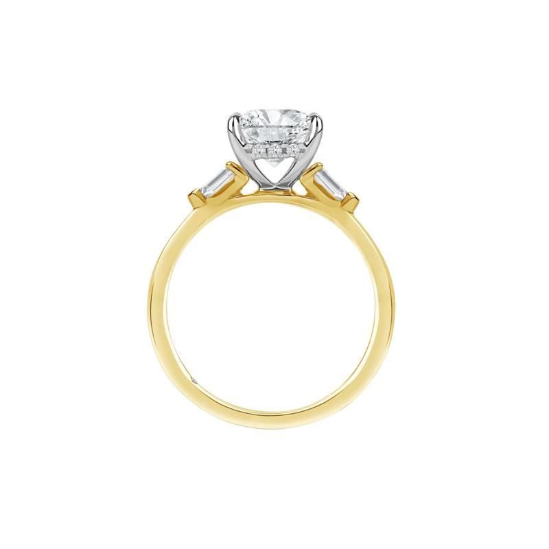Jules Lab Grown Diamond Elongated Cushion Engagement Ring in 14K Yellow and White Gold &#40;2-3/8 ct. tw.&#41; – Image 2 of 5