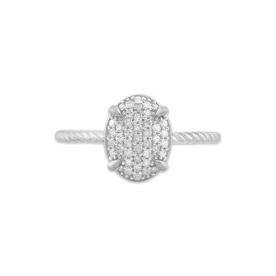 Diamond Oval Ring in Sterling Silver (1/5 ct. tw.)