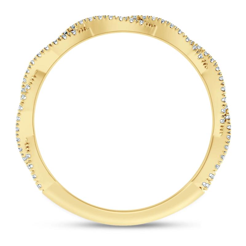 Lab Grown Diamond Twist Anniversary Band in 10K Yellow Gold (1/5 ct. tw.) – Image 2 of 3
