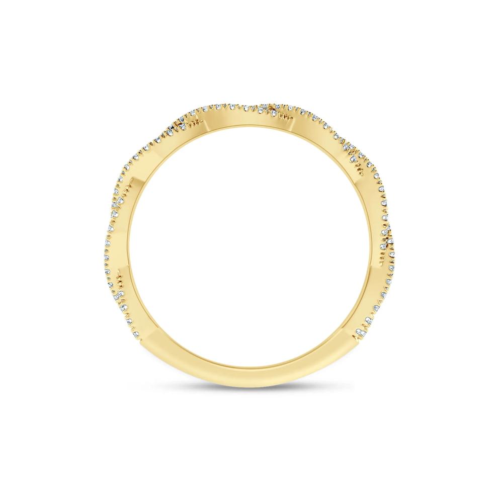 Lab Grown Diamond Twist Anniversary Band in 10K Yellow Gold (1/5 ct. tw.) – Image 2 of 3
