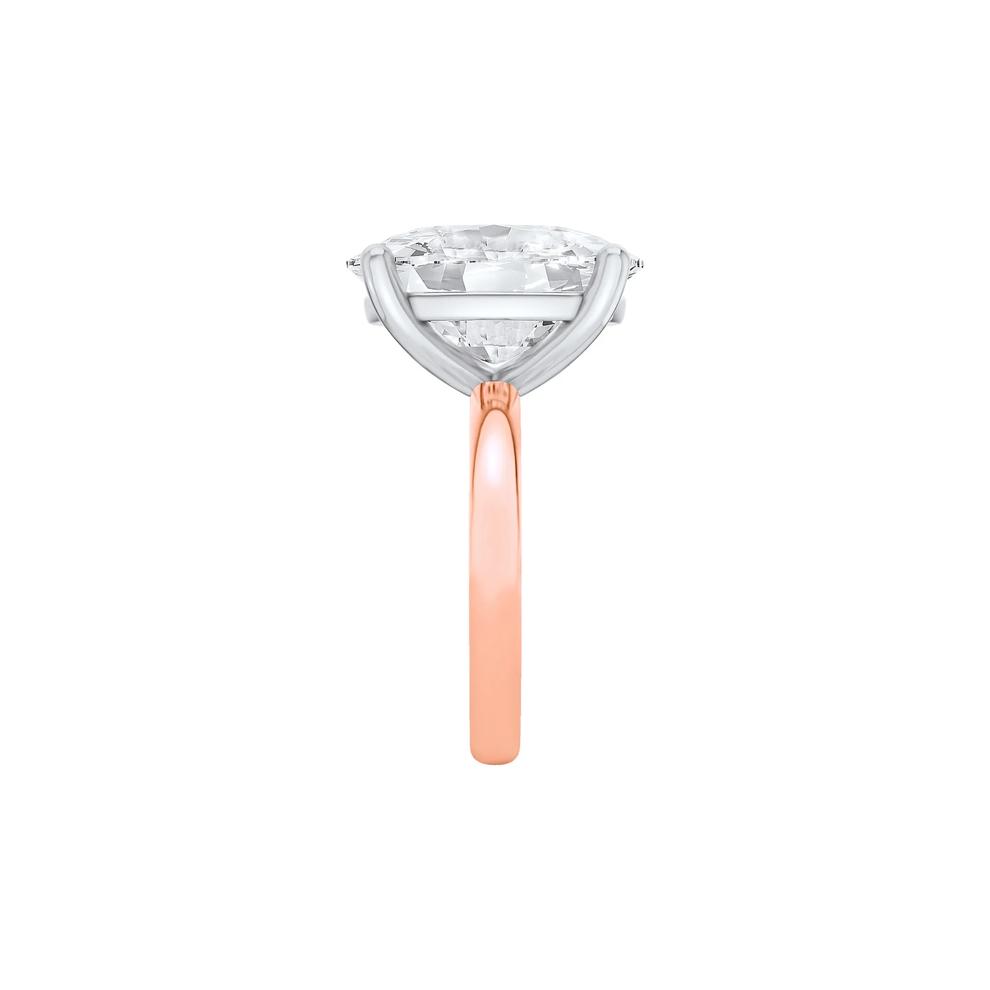 Lab Grown Diamond Elongated Cushion Solitaire Ring in 14K Rose &amp; White Gold (10 ct.) – Image 3 of 4