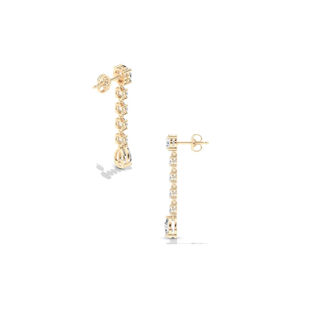 Lab Grown Diamond Pear-Shaped Dangle Earrings in 14K Yellow Gold (1 ct. tw.) – Image 2 of 2