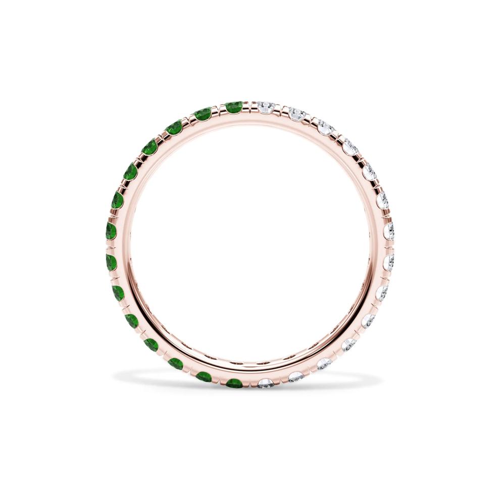 Lab Grown Diamond and Lab-Created Emerald Eternity Band in 14K Rose Gold (1/2 ct. tw.) – Image 2 of 4