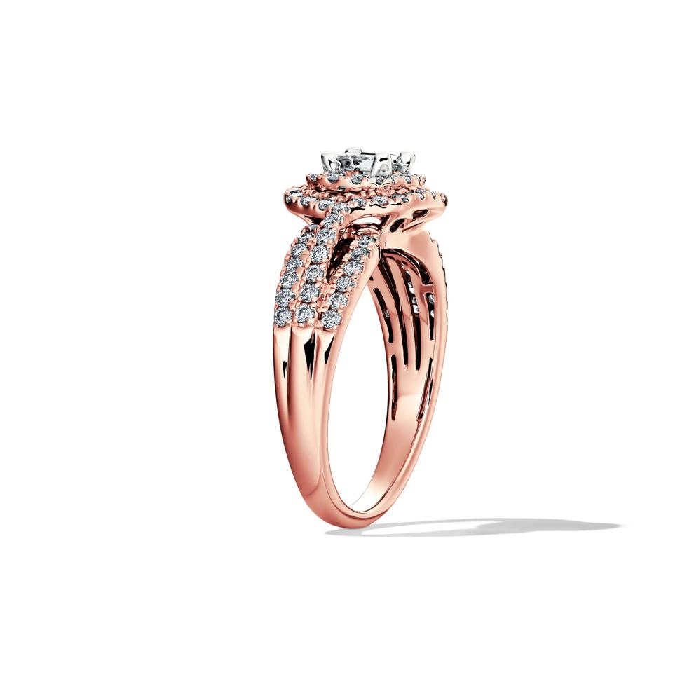 Diamond Double Halo Engagement Ring in 14K Rose Gold (1 ct. tw.) – Image 3 of 4