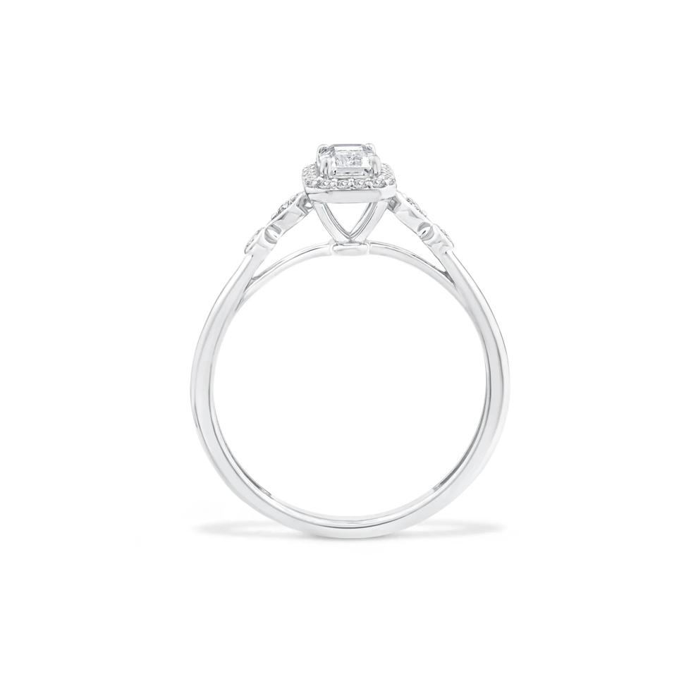 Lab Grown Diamond Emerald Center Promise Ring in 10K White Gold (1/2 ct. tw.) – Image 2 of 4
