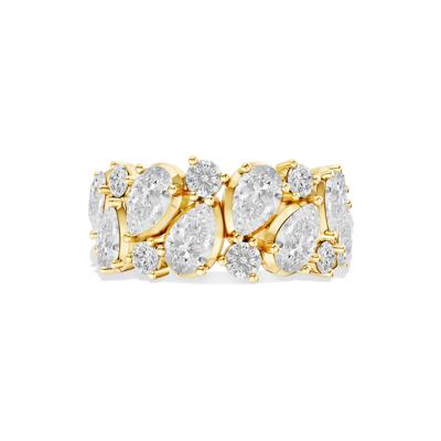 Lab Grown Diamond Pear-Shaped & Round Band in 10K Yellow Gold (3 ct. tw.)