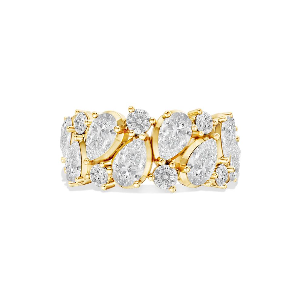 Lab Grown Diamond Pear-Shaped &amp; Round Band in 10K Yellow Gold (3 ct. tw.) – Image 1 of 4