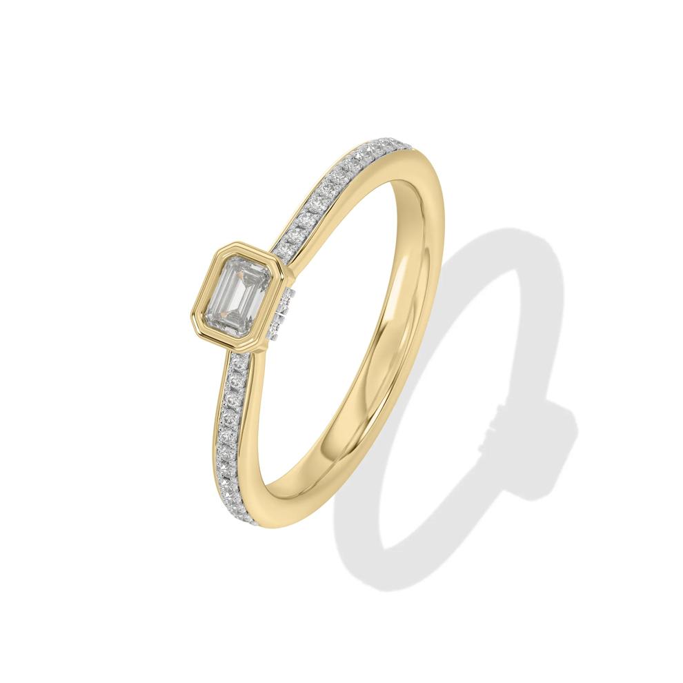 Diamond Emerald-Cut Promise Ring in 10K Yellow Gold (1/4 ct. tw.) – Image 4 of 4