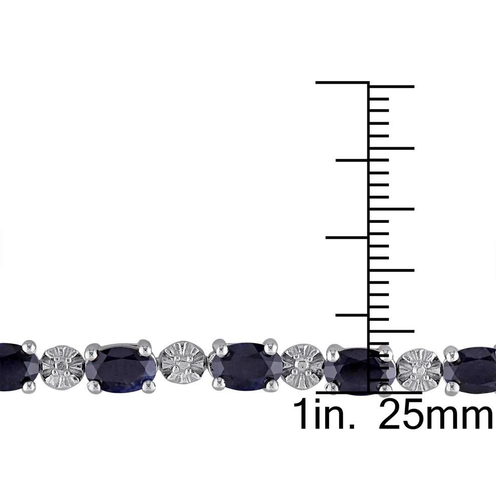 Black Sapphire &amp; Diamond Accent Bracelet in Sterling Silver – Image 3 of 5