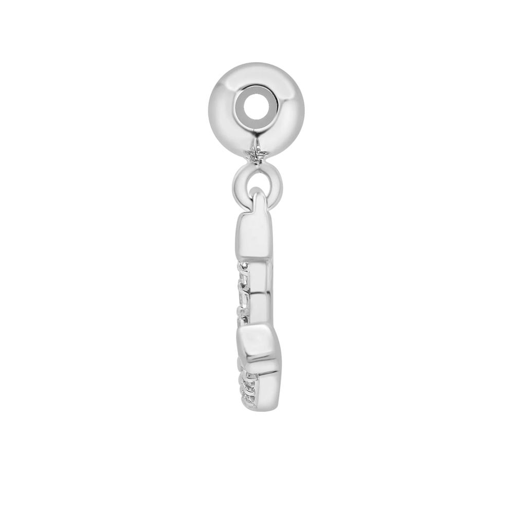 Diamond Accent Horseshoe Bead Charm in Sterling Silver – Image 2 of 3