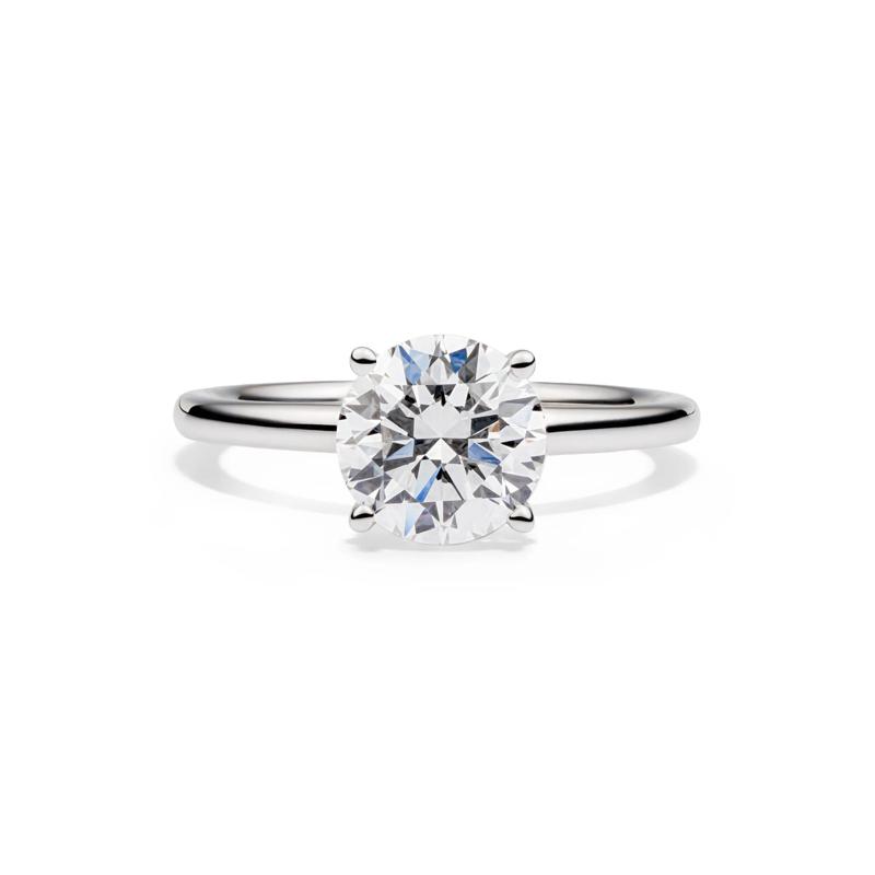 Lab Grown Diamond Round Solitaire Engagement Ring in 14K White Gold &#40;2 ct.&#41; – Image 1 of 4