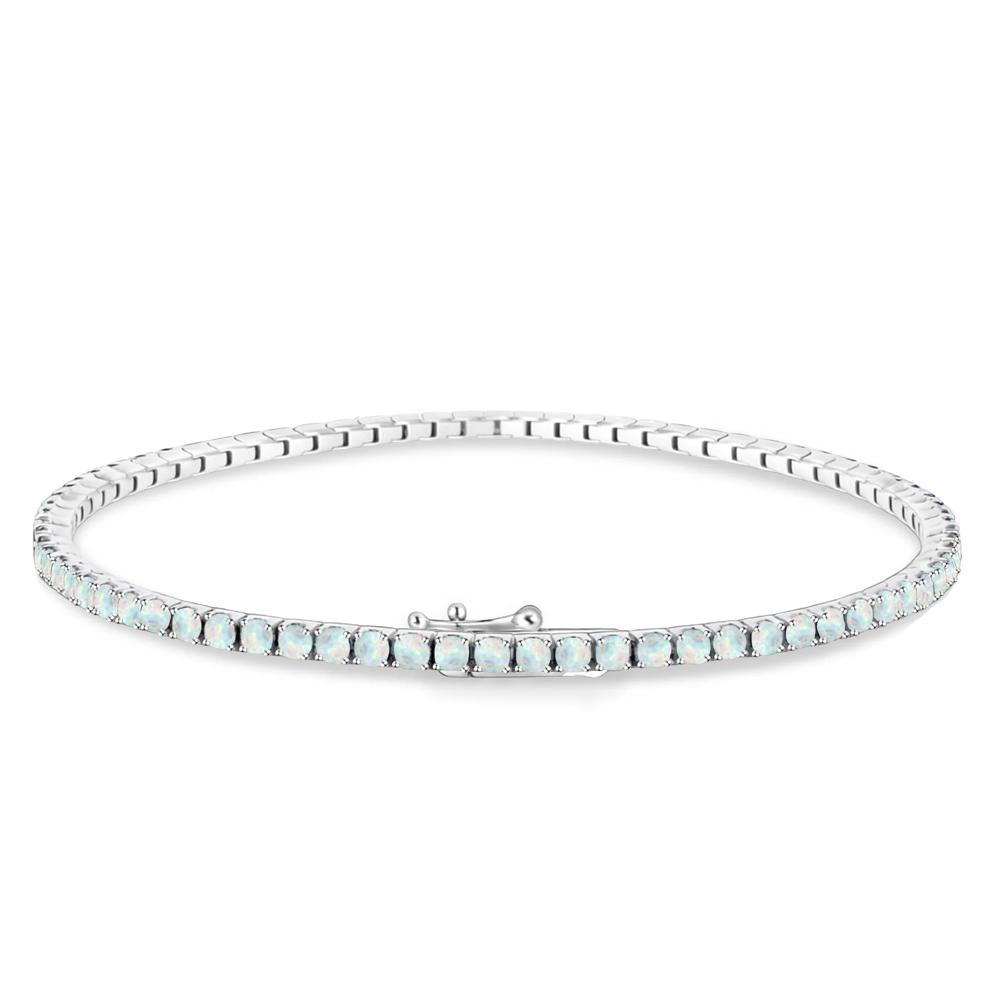 Lab-Created Opal Stack Bracelet in Sterling Silver, 7" – Image 2 of 2