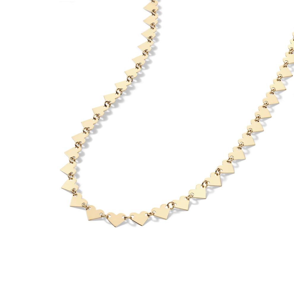 Heart Link Chain Necklace in 10K Yellow Gold, 18" – Image 4 of 4