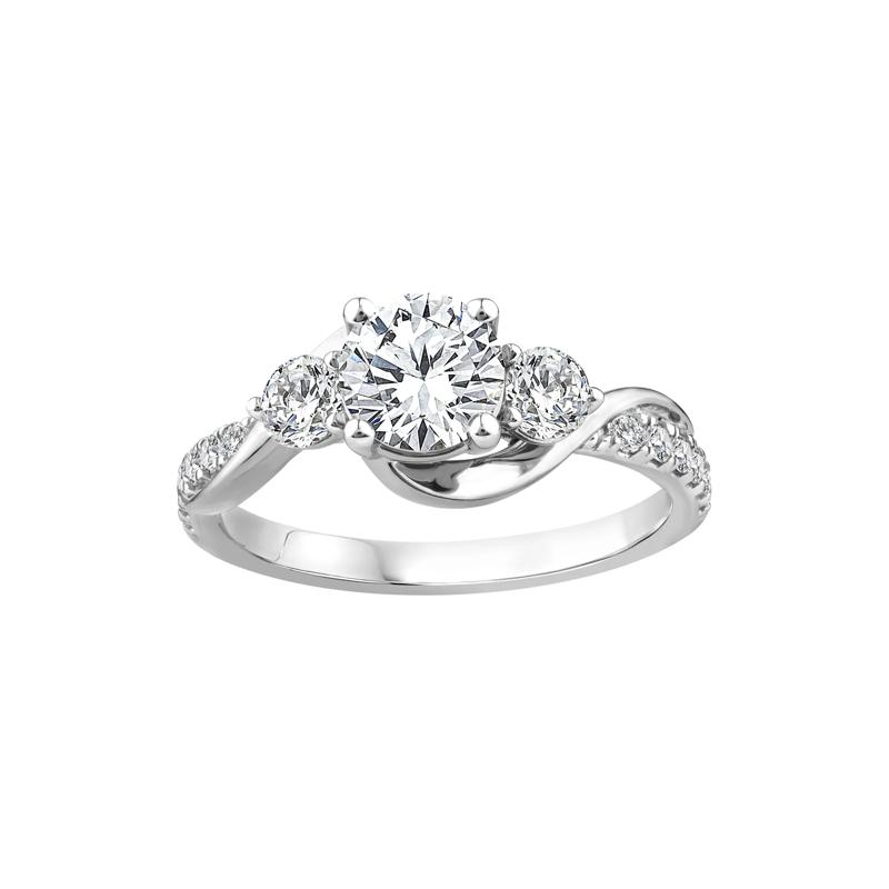 Lab Grown Diamond Three-Stone Ring in 10K White Gold (1 1/2 ct. tw.) – Image 1 of 3