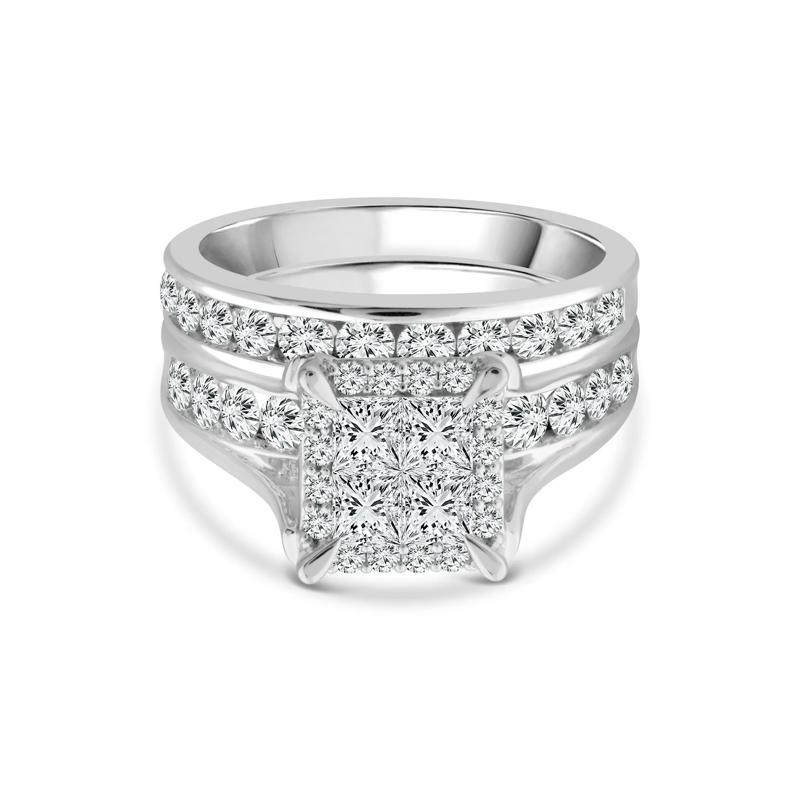 Composite Diamond Engagement Set in 14K White Gold &#40;2 ct. tw.&#41; – Image 1 of 3