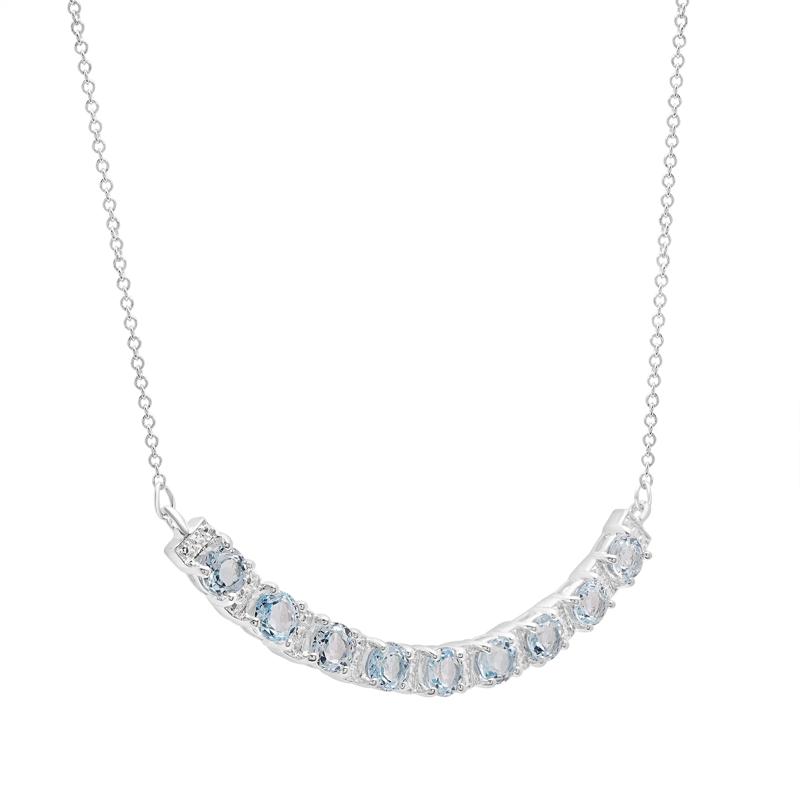 Sky Blue Topaz Smile Necklace in Sterling Silver – Image 2 of 4