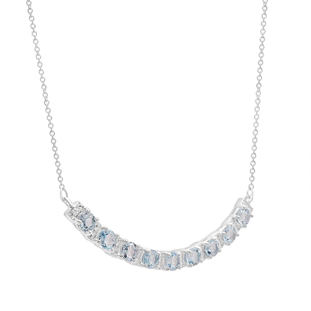 Sky Blue Topaz Smile Necklace in Sterling Silver – Image 2 of 4