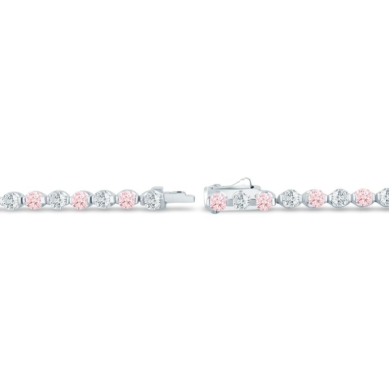 Lab Grown Diamond Pink and White Bracelet in 14K White Gold &#40;5 ct. tw.&#41; – Image 2 of 2