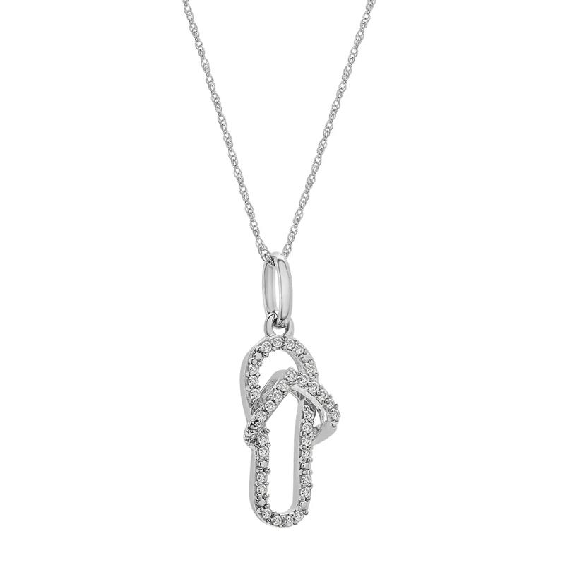 Diamond Flip-Flop Pendant in 10K White Gold &#40;1/10 ct. tw.&#41; – Image 2 of 4