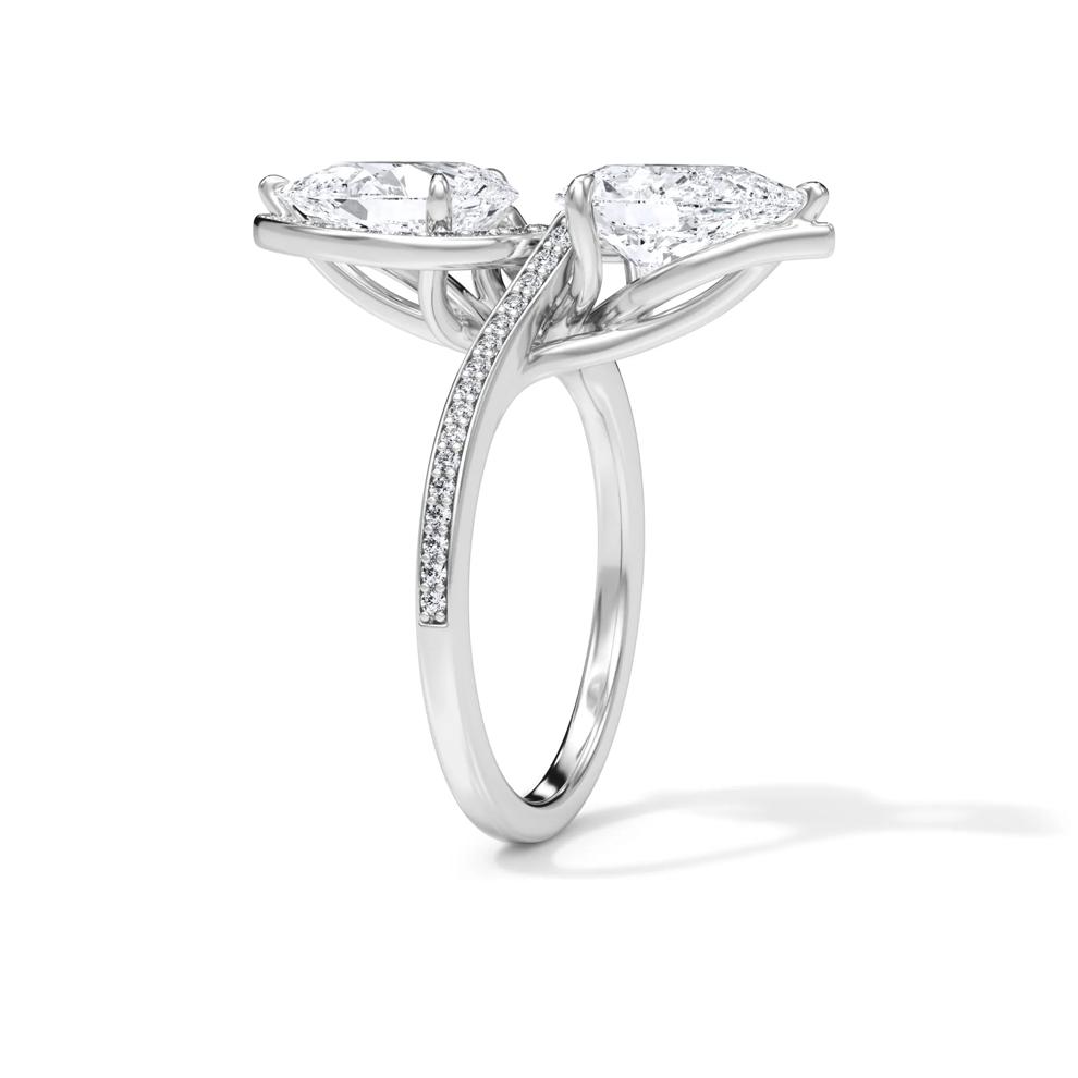 Lab Grown Diamond Pear-Shaped Double Stone Engagement Ring in Platinum (3 3/8 ct. tw.) – Image 3 of 4