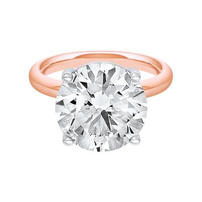 Lab Grown Diamond Round Solitaire Ring in 14K Rose & White Gold (7 ct.)