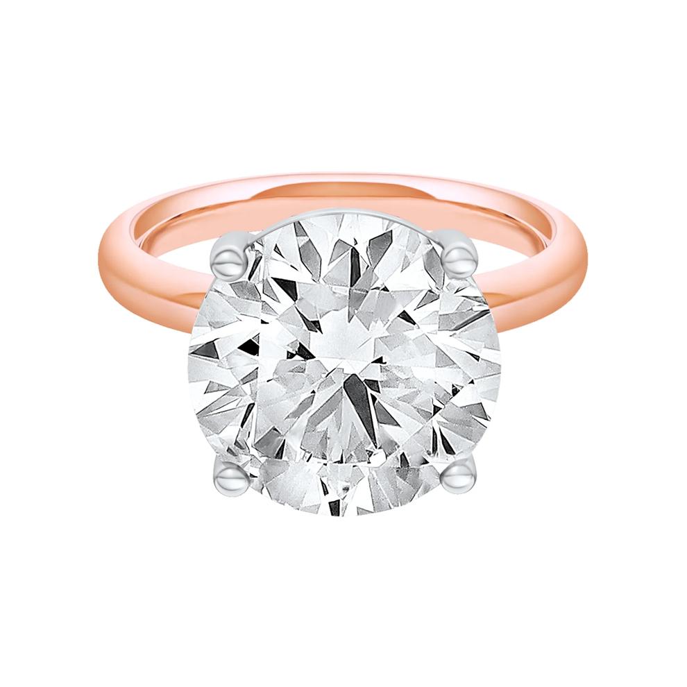 Lab Grown Diamond Round Solitaire Ring in 14K Rose &amp; White Gold (7 ct.) – Image 1 of 4