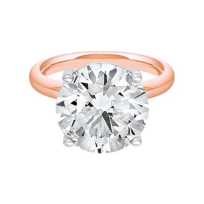 Lab Grown Diamond Round Solitaire Ring in 14K Rose & White Gold (7 ct.)