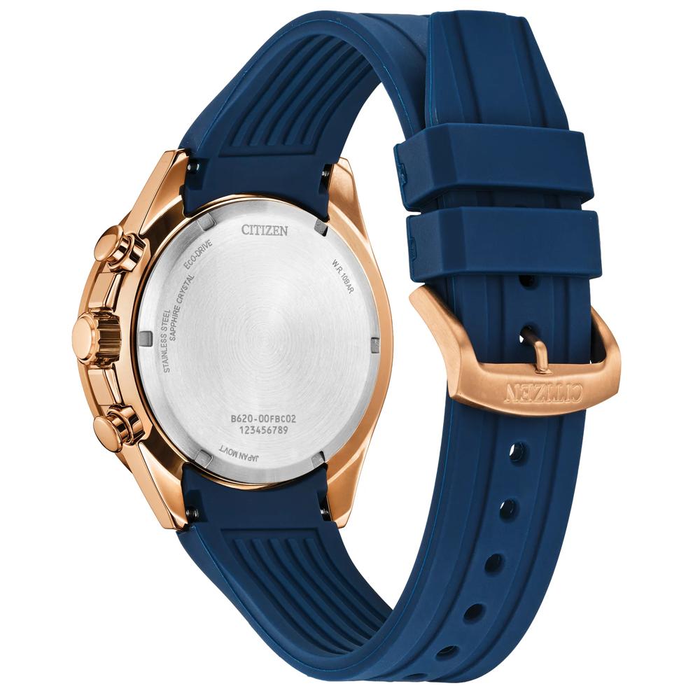 Men's Endeavor Chrono Watch With a Blue Polyurethane Strap – Image 3 of 3