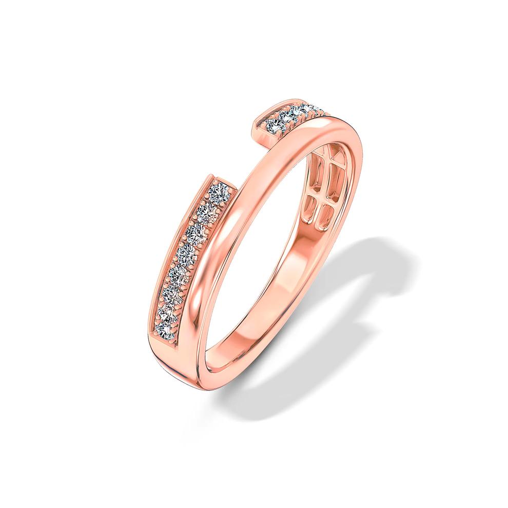 Lab Grown Diamond Bold Stacked Open Band in 10K Rose Gold (1/5 ct. tw.) – Image 4 of 4