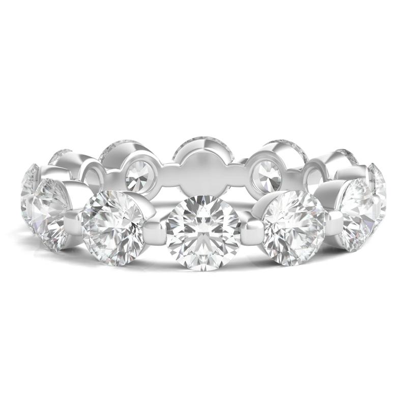 Round Brilliant-Cut Lab Grown Diamond Eternity Band in 14k White Gold &#40;5 ct. tw.&#41; – Image 1 of 3