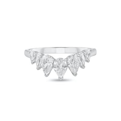 Lab Grown Diamond Pear-Shaped Contour Band in 10K White Gold (1 ct. tw.)