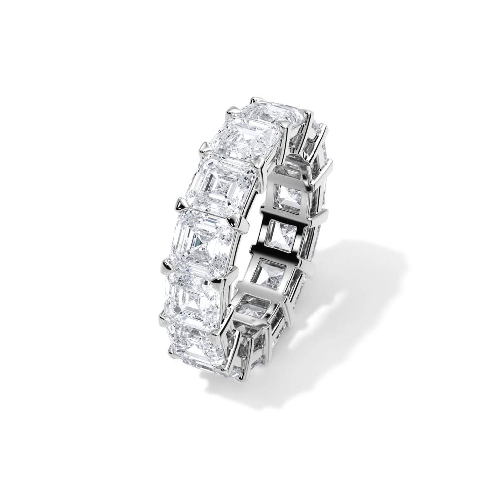 Lab Grown Diamond Asscher-Cut Eternity Band in 18K White Gold (10 1/2 ct. tw.) – Image 4 of 4