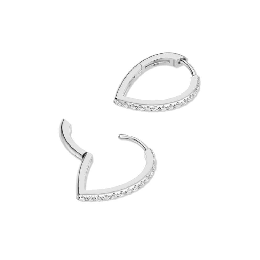 Lab Grown Diamond Hoop Earrings in 10K White Gold (1/2 ct. tw.) – Image 2 of 3
