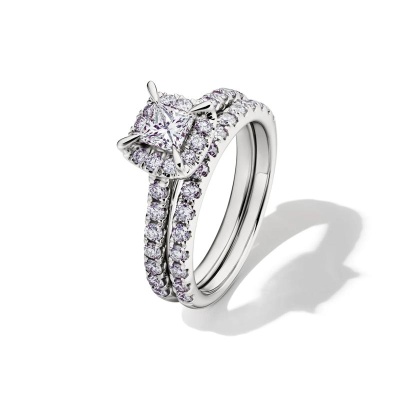 Princess-Cut Diamond Halo Bridal Set in 14K White Gold &#40;1 1/2 ct. tw.&#41; – Image 5 of 7