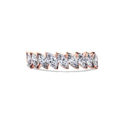 Lab Grown Diamond Marquise Slant Anniversary Band in 10K Rose Gold (1 ct. tw.)