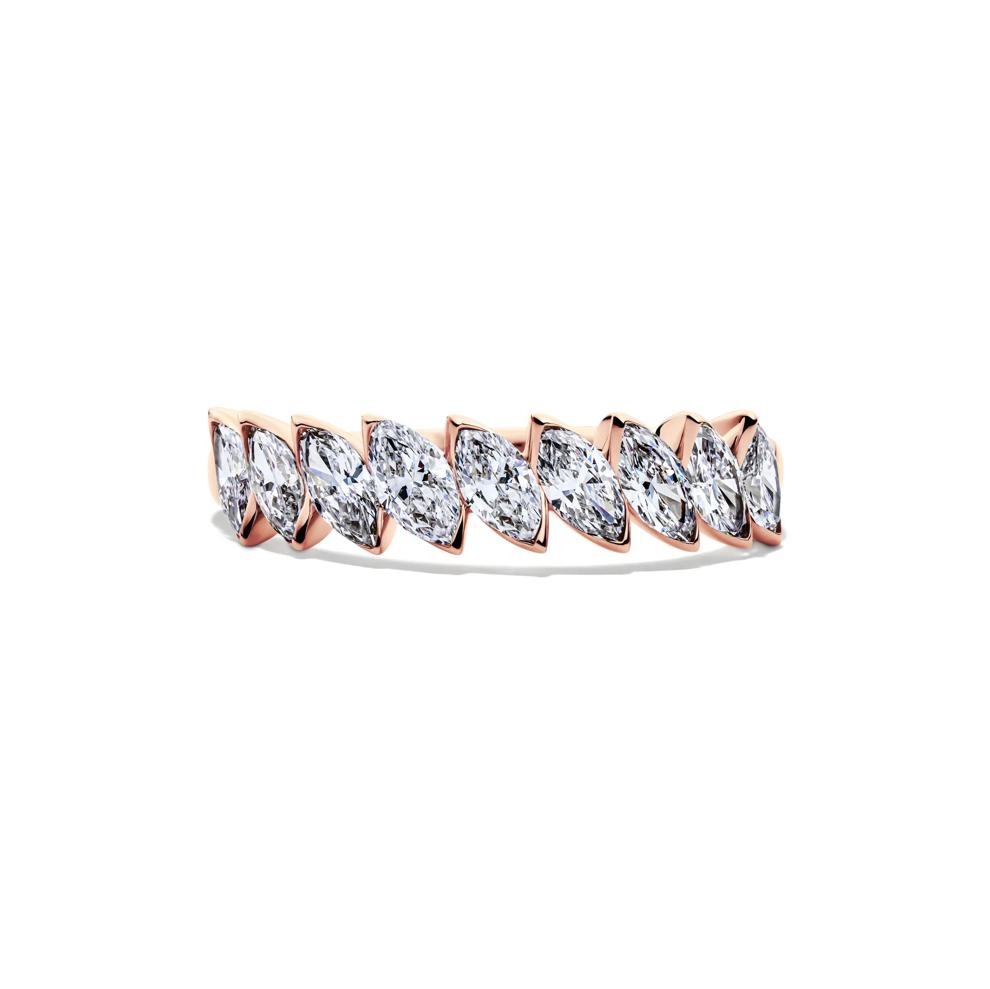 Lab Grown Diamond Marquise Slant Anniversary Band in 10K Rose Gold (1 ct. tw.) – Image 1 of 4